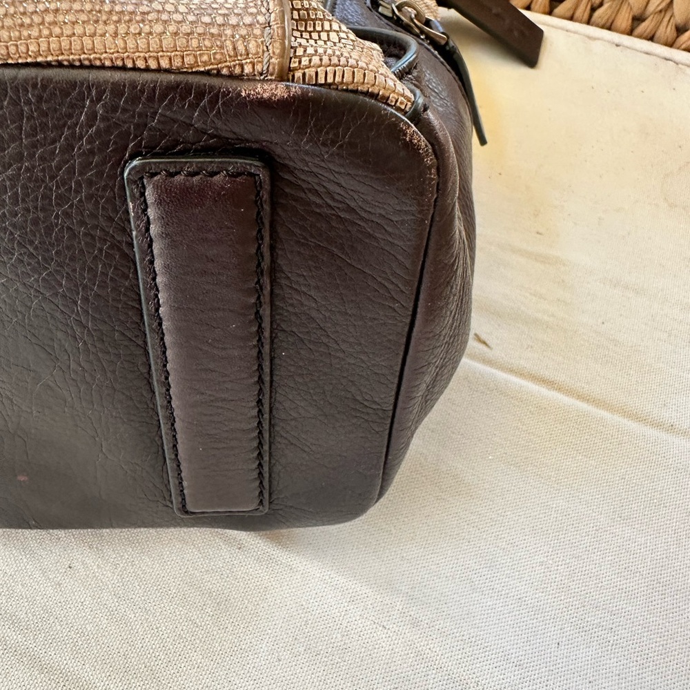 Fossil Tan and Brown Tote with Leather Accents - Picture 9 of 13